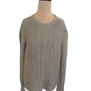 J. Crew Light Gray Cable Knit Sweater